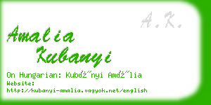 amalia kubanyi business card